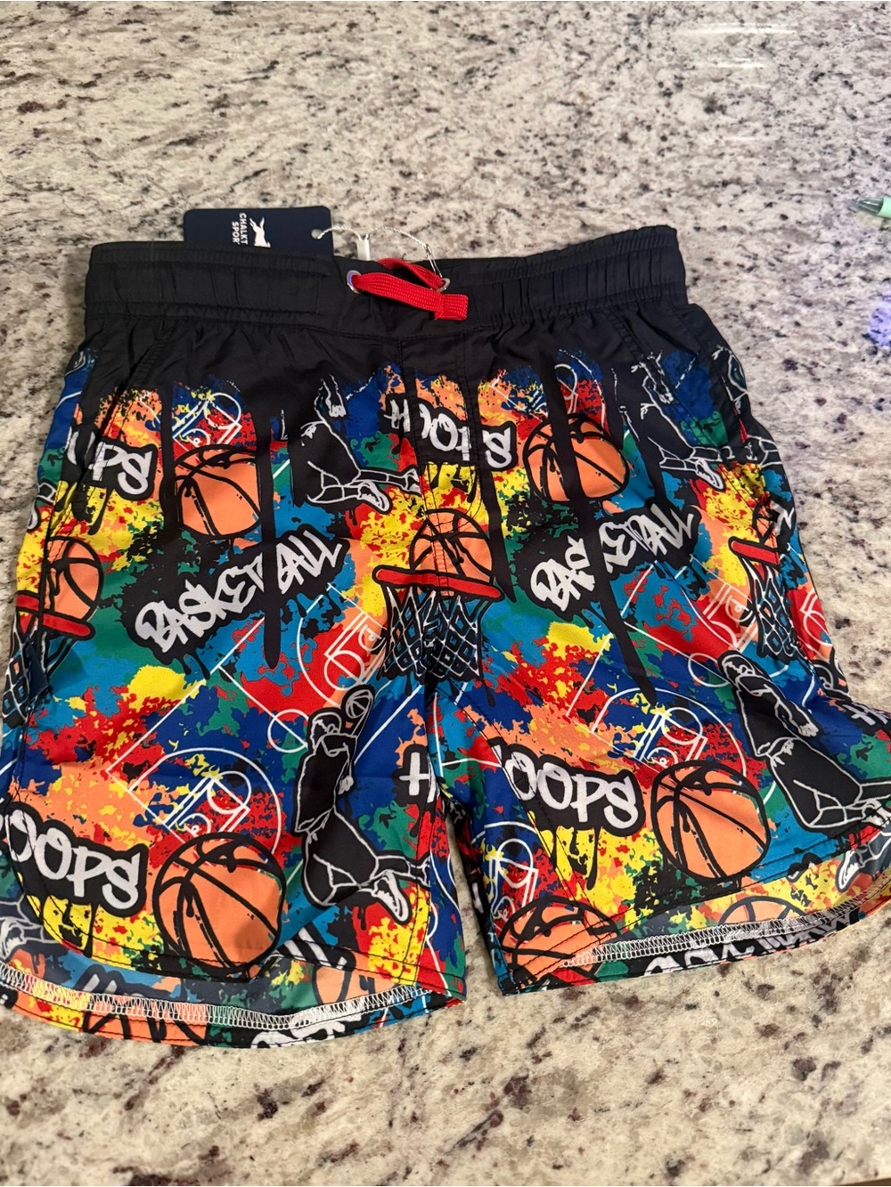 Brand New Chalktalk Sports Youth Basketball Graphic Basketball Shorts-Multicolor
